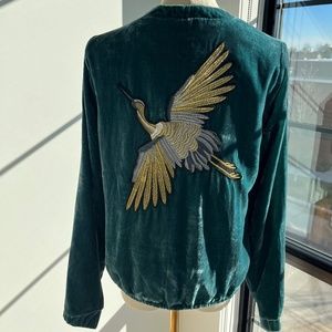 Rituals Velour Green/Blue Jacket - Size M NWT